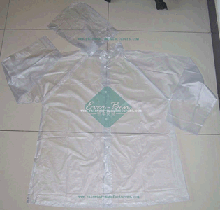 Clear pvc raincoat with hood-clear plastic rain mac-transparent rain mac supplier